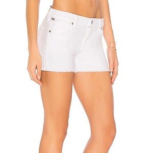 Ava Cutoff Denim Shorts In Optic White
